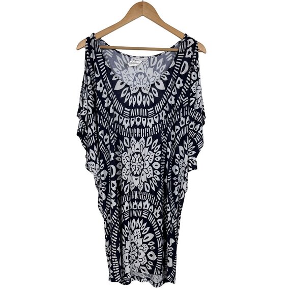 Trina Turk cold shoulder tunic Swim Coverup Beach Pool Sz M - Picture 1 of 6
